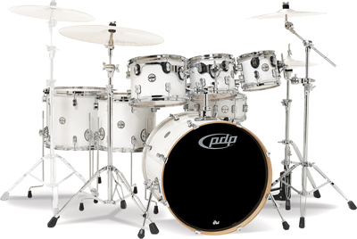 DW PDP CM7 Rock Pearlescent White