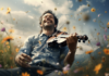 Bonheur et créativité - Un homme joue du violon