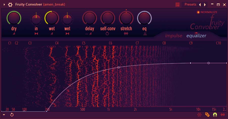 example of an EQ curve in Fruity Convolver
