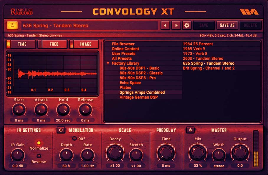 Convology XT convolution reverb plugin