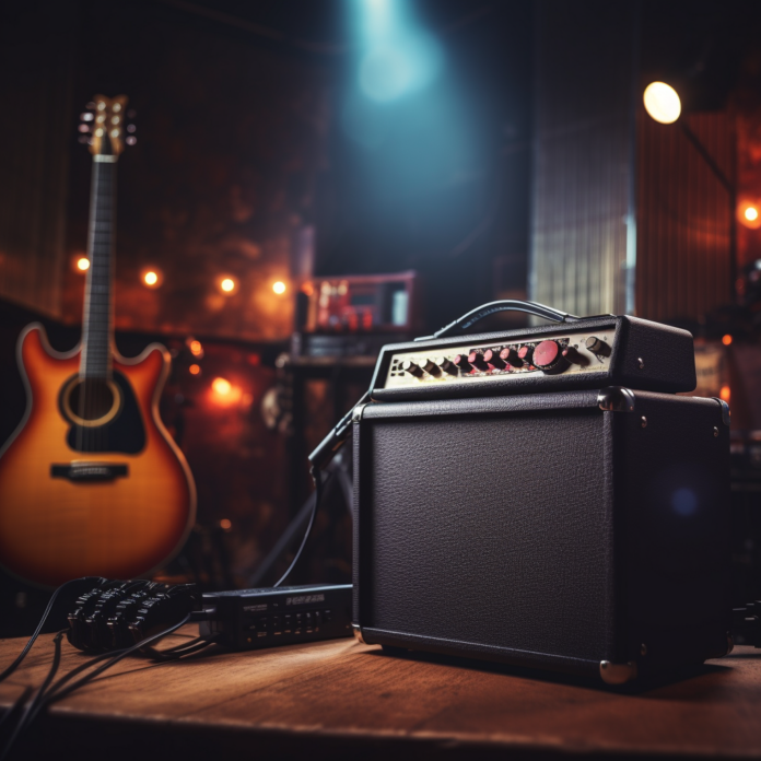 Guitare électro-acoustique dans un studio