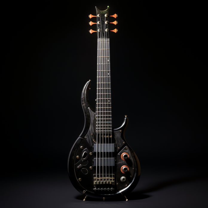 Guitare sur un support